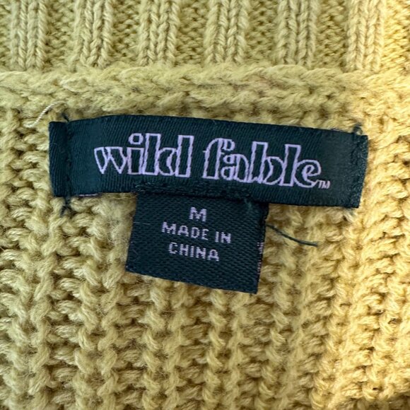 Wild Fable Women’s Yellow Ribbed Knit Cropped Sweater Size Medium - Picture 4 of 7